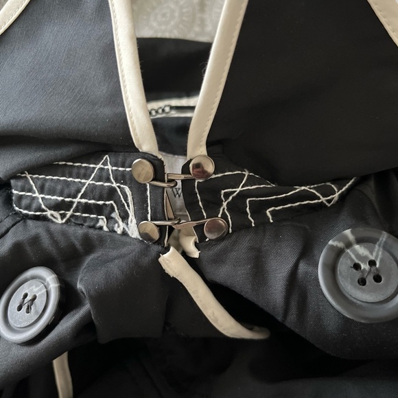 Worthington Black Trench Coat with White Accents - Picture 10 of 10